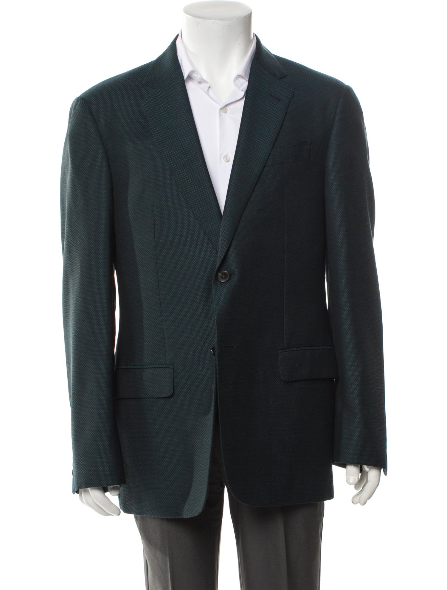 Armani Collezioni Virgin Wool Cutout Accent Blazer