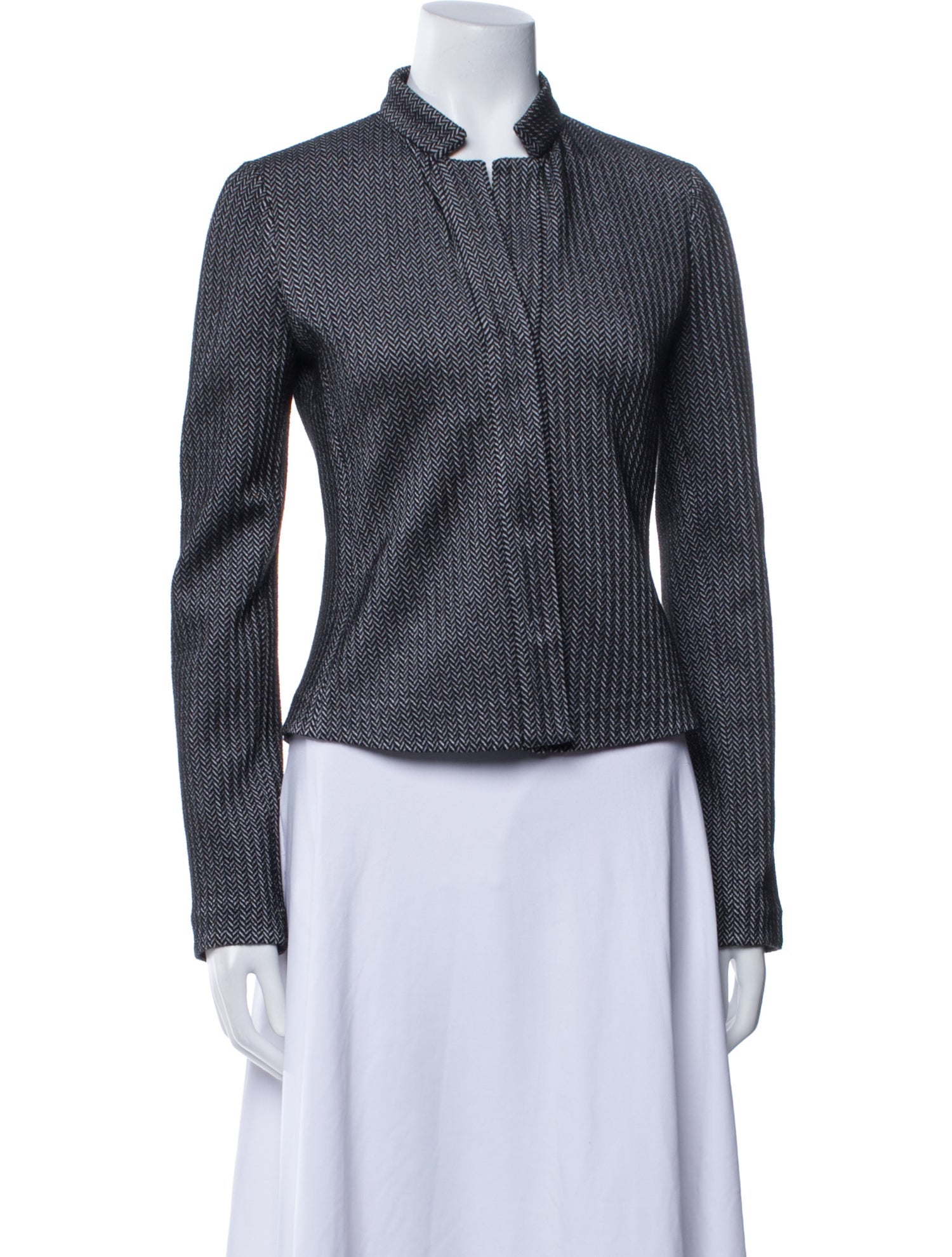 Armani Collezioni Virgin Wool Tweed Pattern Blazer