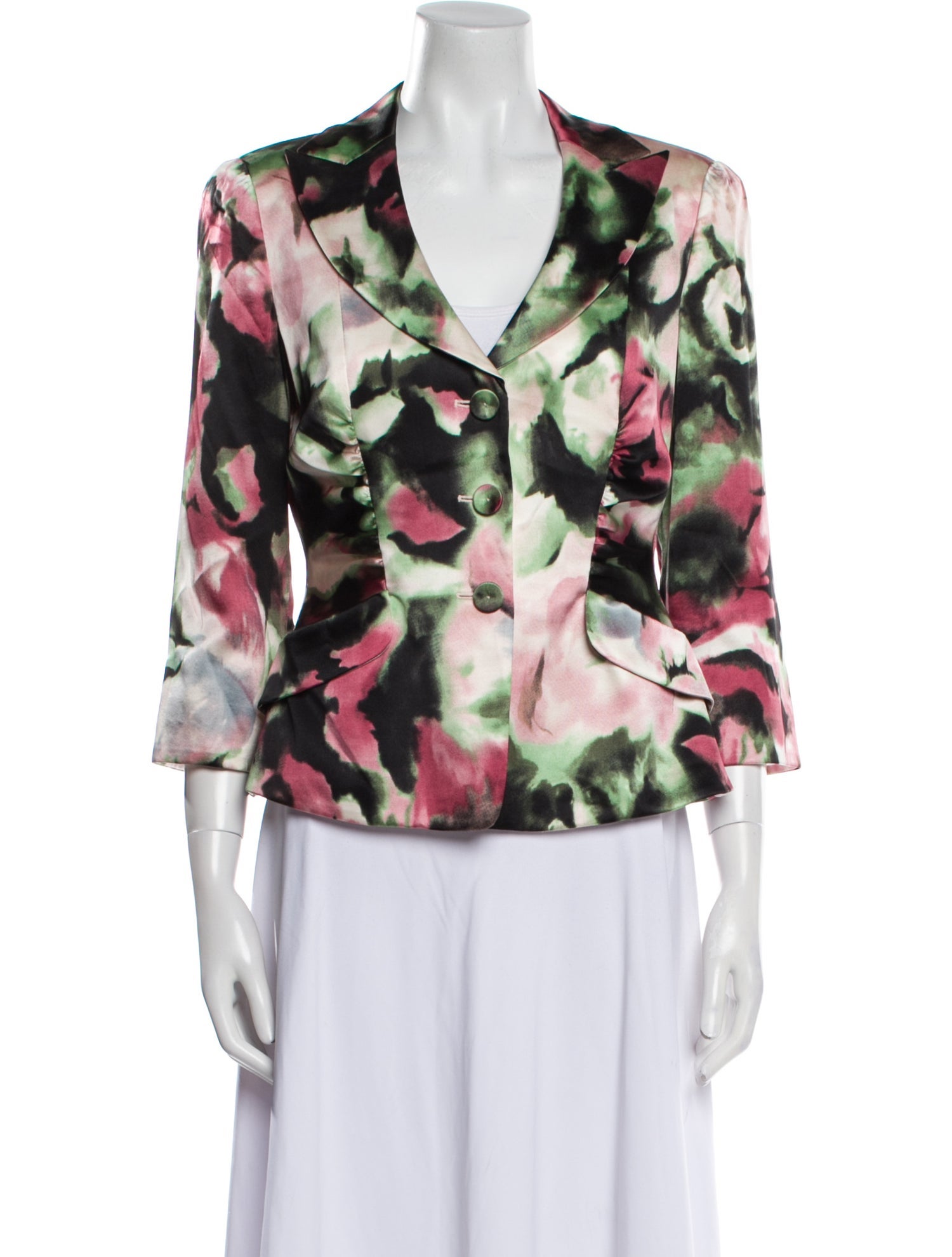 Armani Collezioni Silk Tie-Dye Print Blazer