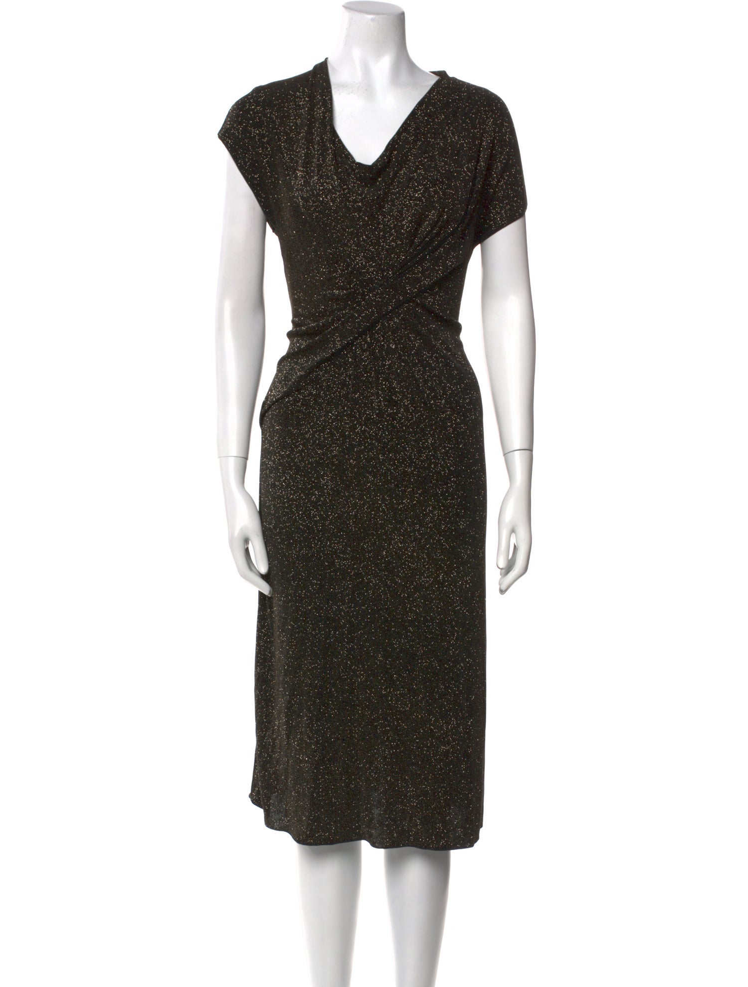 Armani Collezioni V-Neck Midi Length Dress