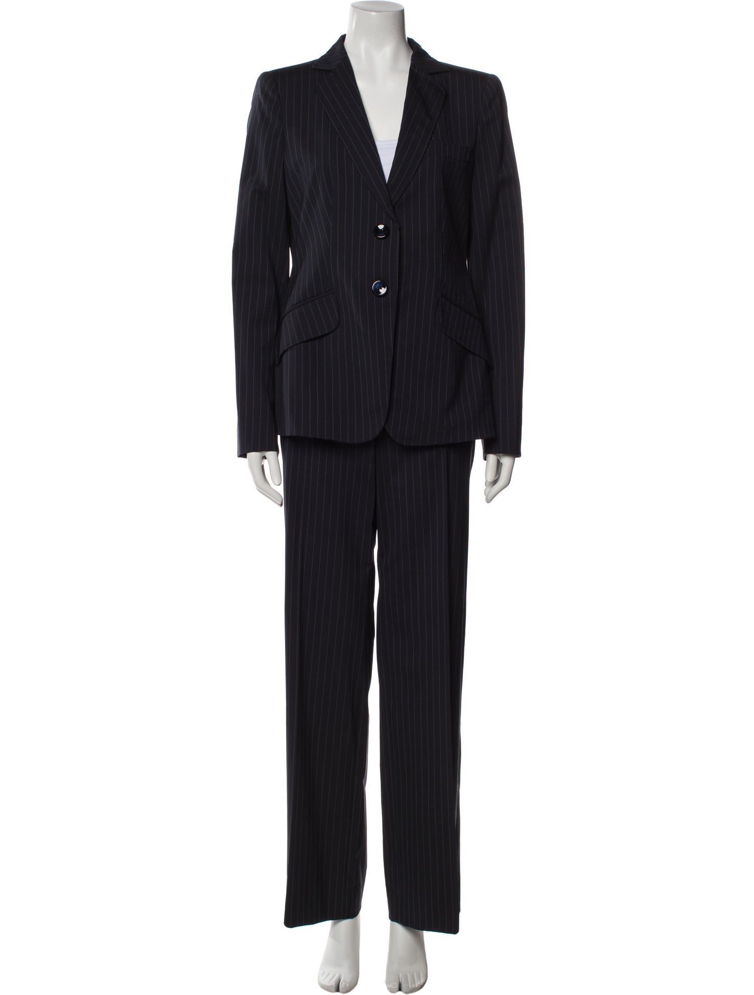 Armani Collezioni Wool Striped Pantsuit
