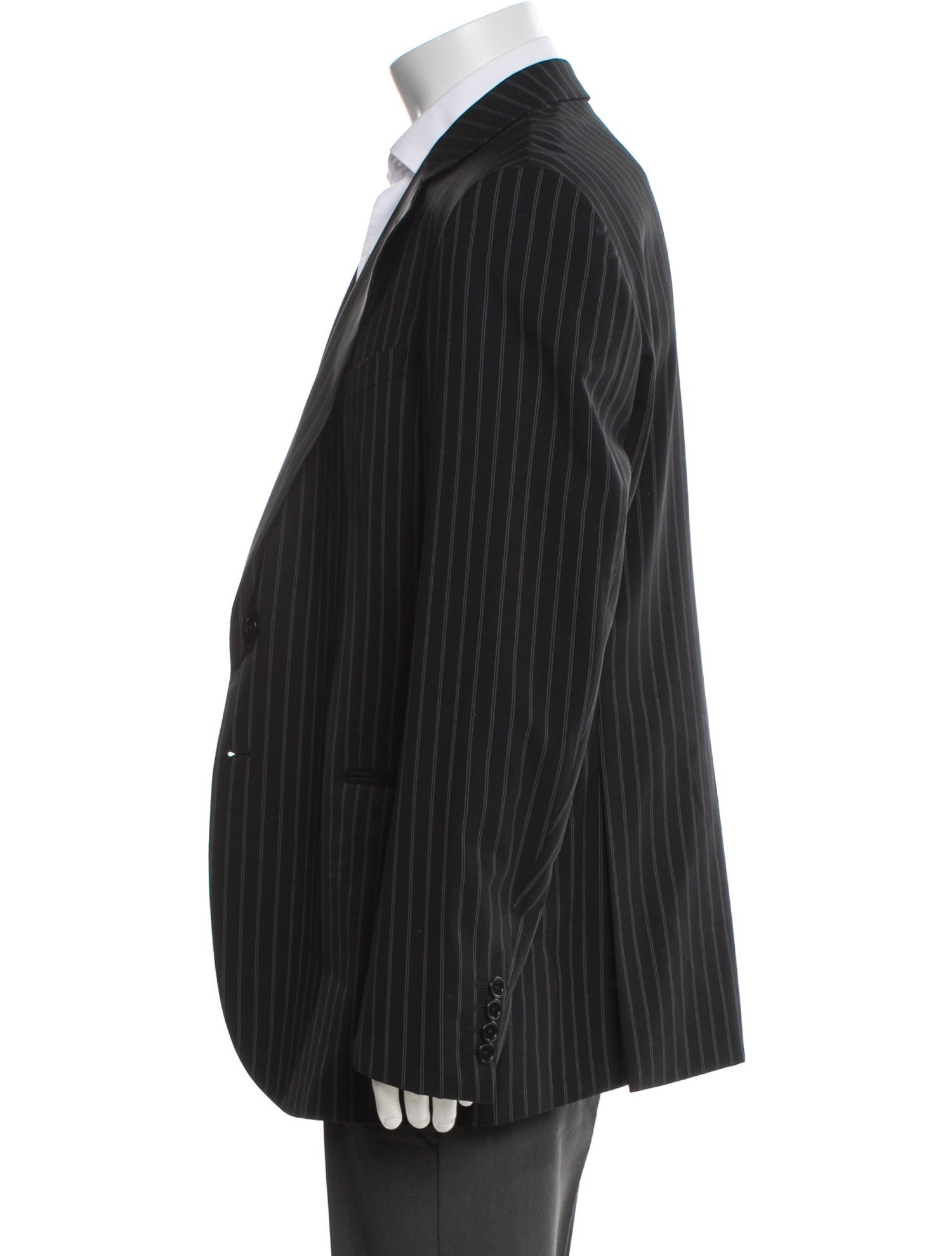 Armani Collezioni Wool Striped Coat