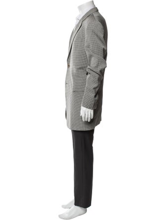 Armani Collezioni Houndstooth Print Overcoat
