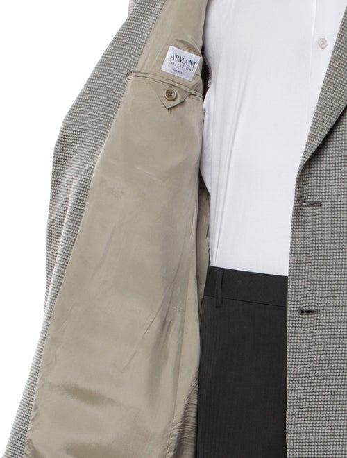 Armani Collezioni Houndstooth Print Overcoat