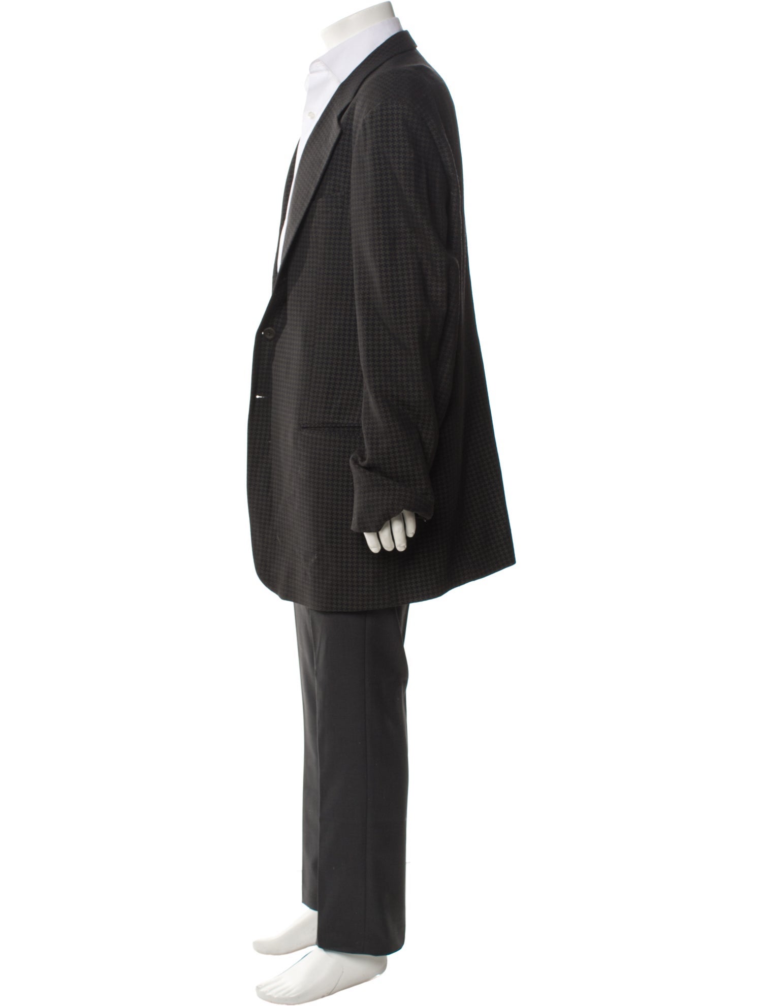 Armani Collezioni Wool Plaid Print Blazer