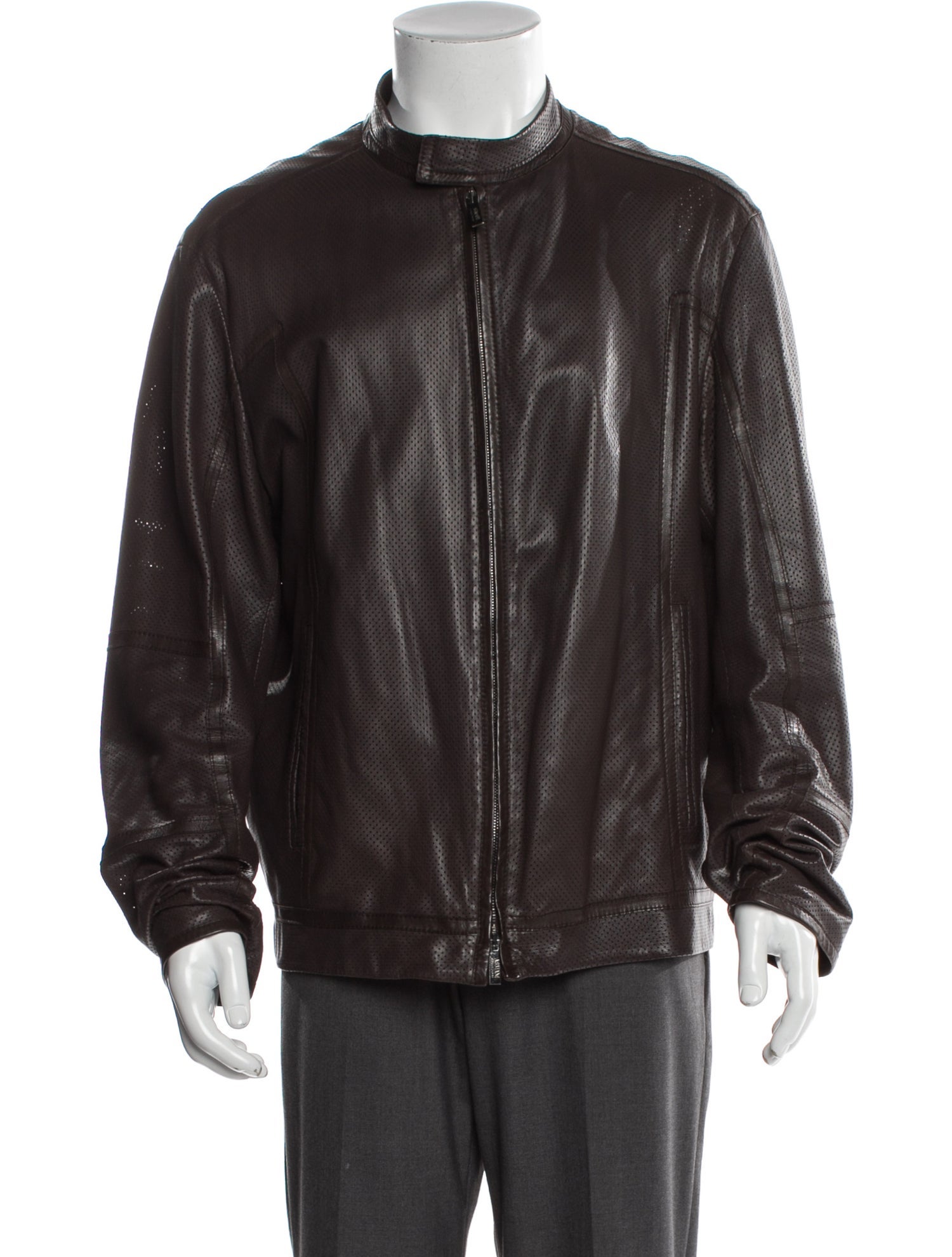 Armani Collezioni Lambskin Moto Jacket