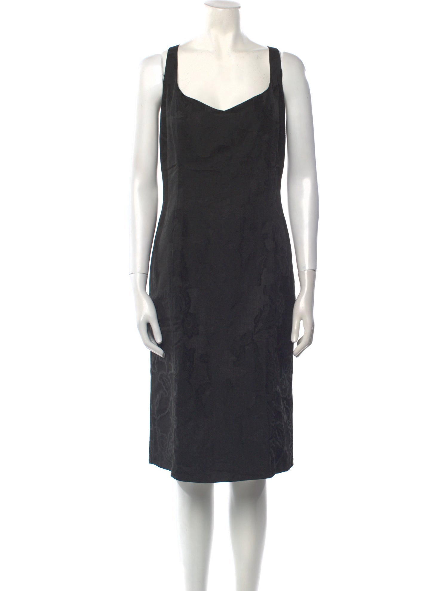 Armani Collezioni Square Neckline Knee-Length Dress