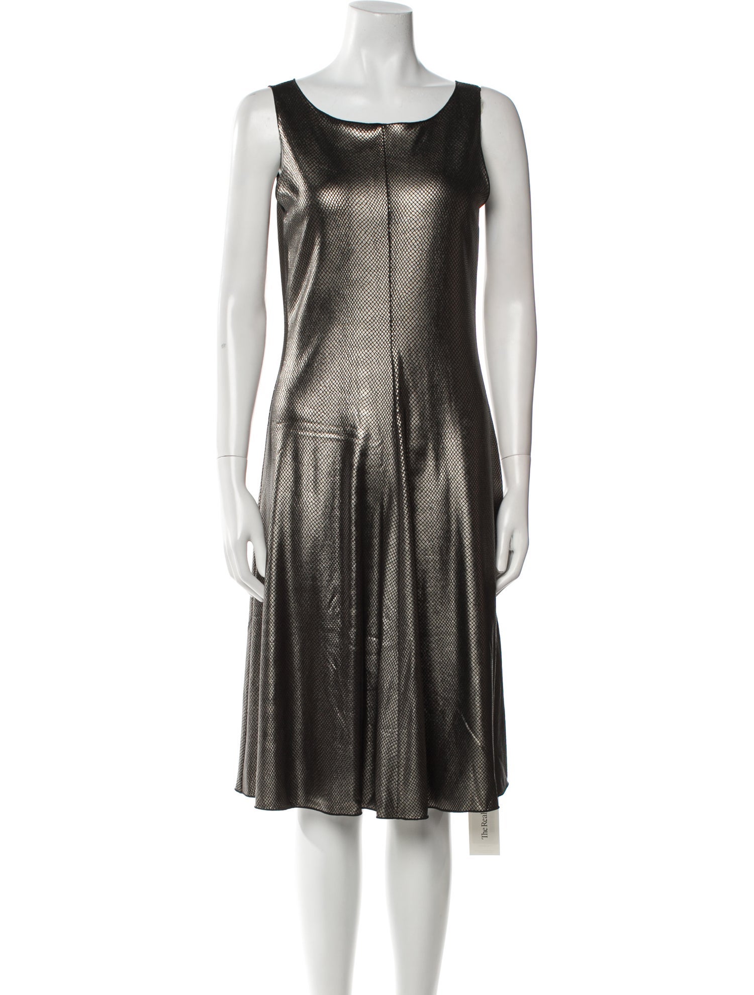 Armani Collezioni Scoop Neck Knee-Length Dress