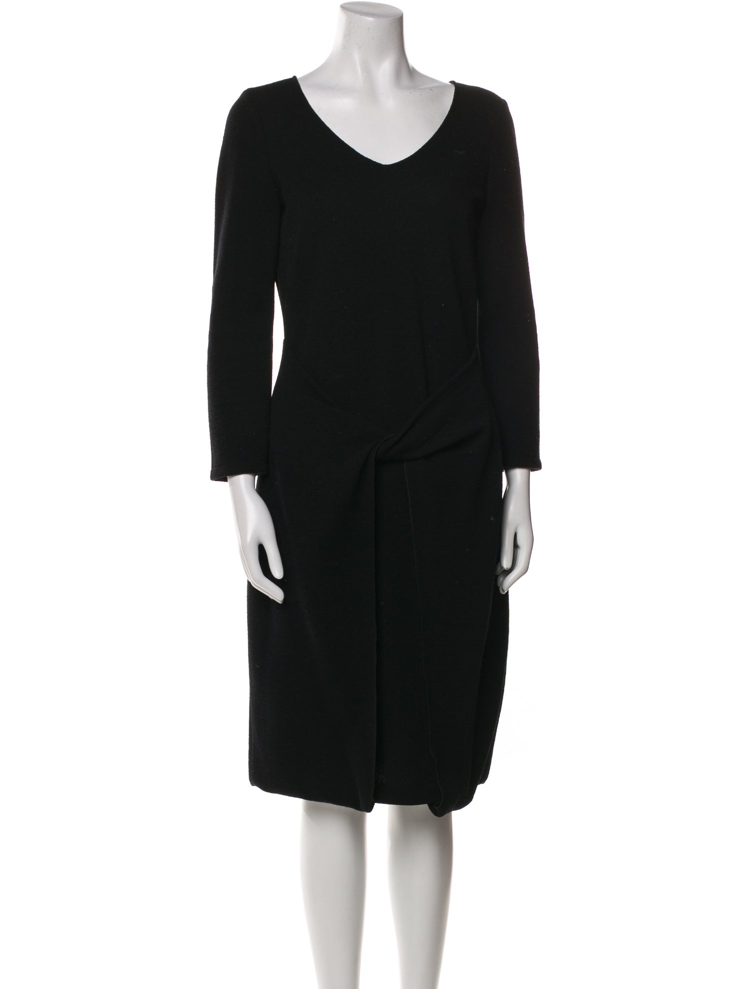 Armani Collezioni Wool Knee-Length Dress