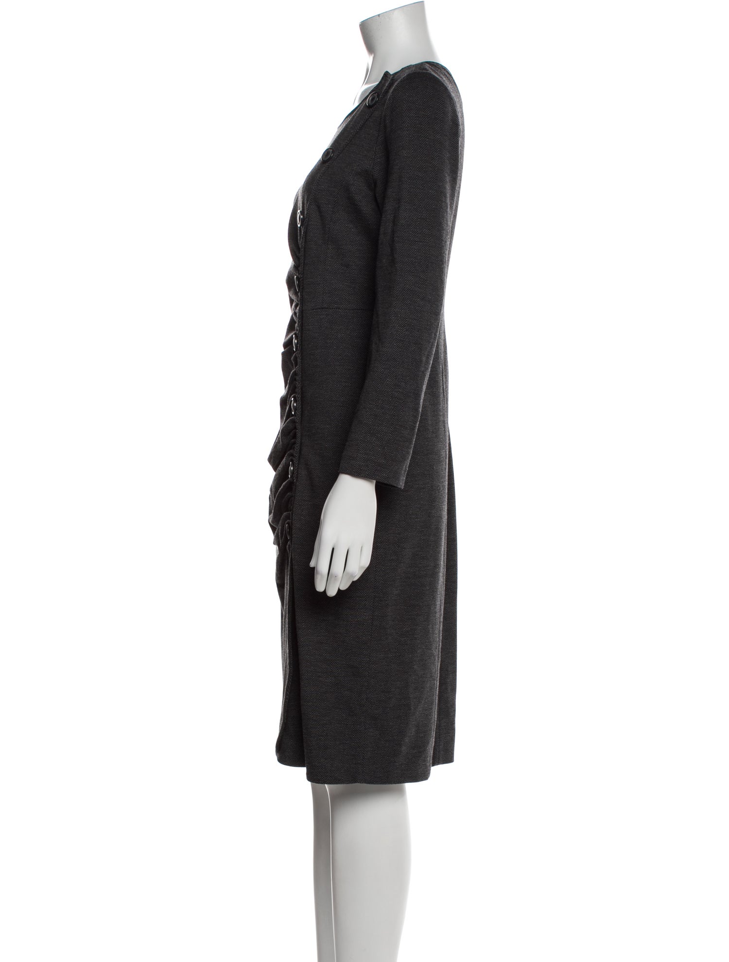 Armani Collezioni Bateau Neckline Midi Length Dress