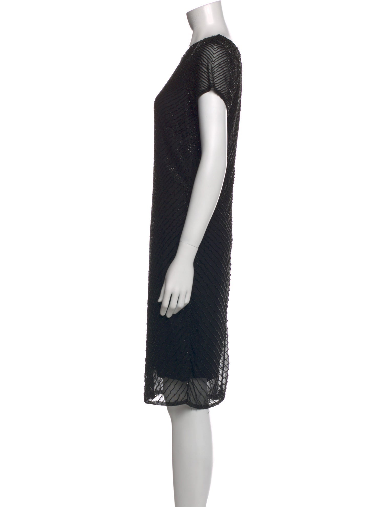 Armani Collezioni Scoop Neck Knee-Length Dress