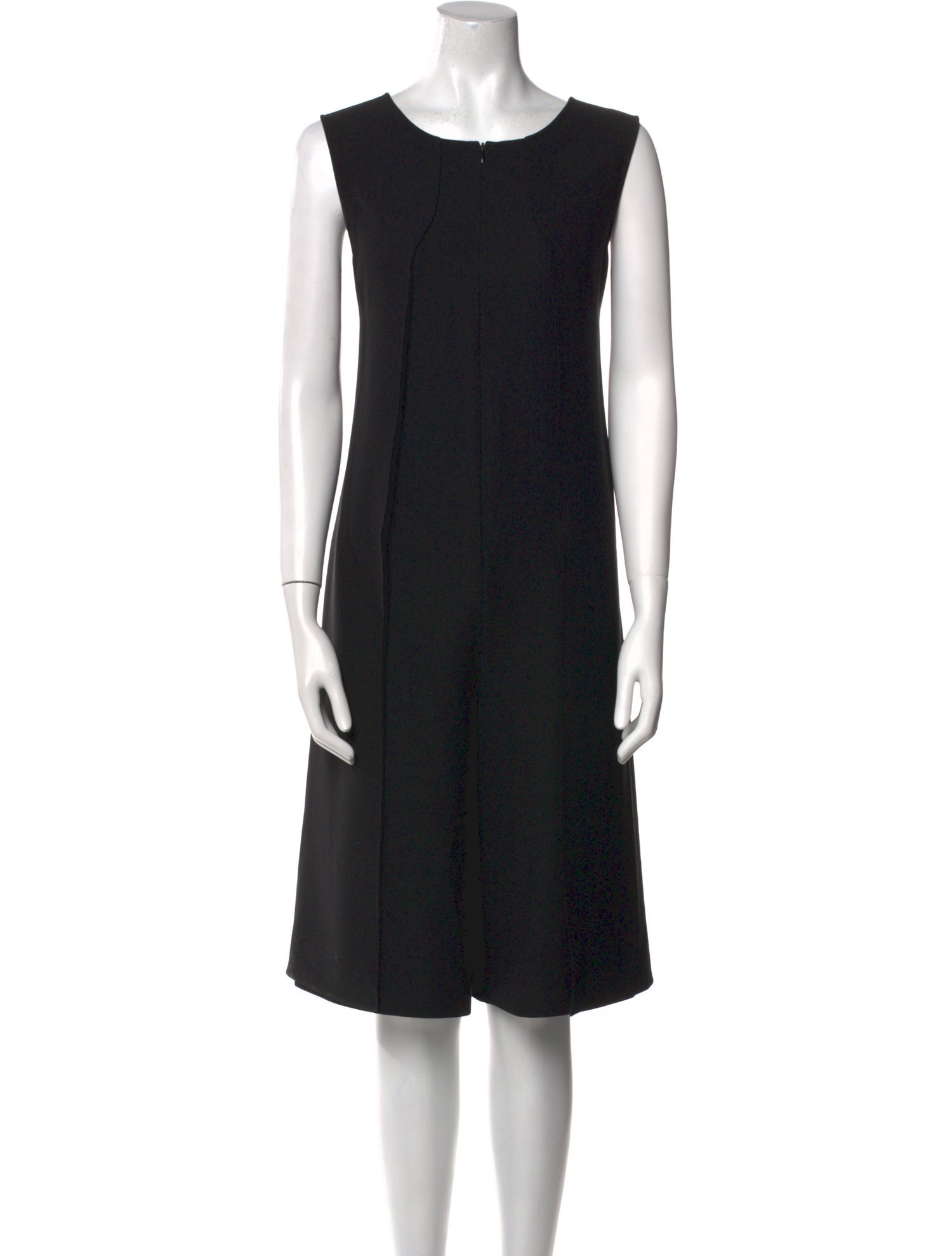 Armani Collezioni Scoop Neck Knee-Length Dress