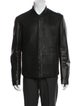 Armani Collezioni Lamb Leather Plaid Print Jacket