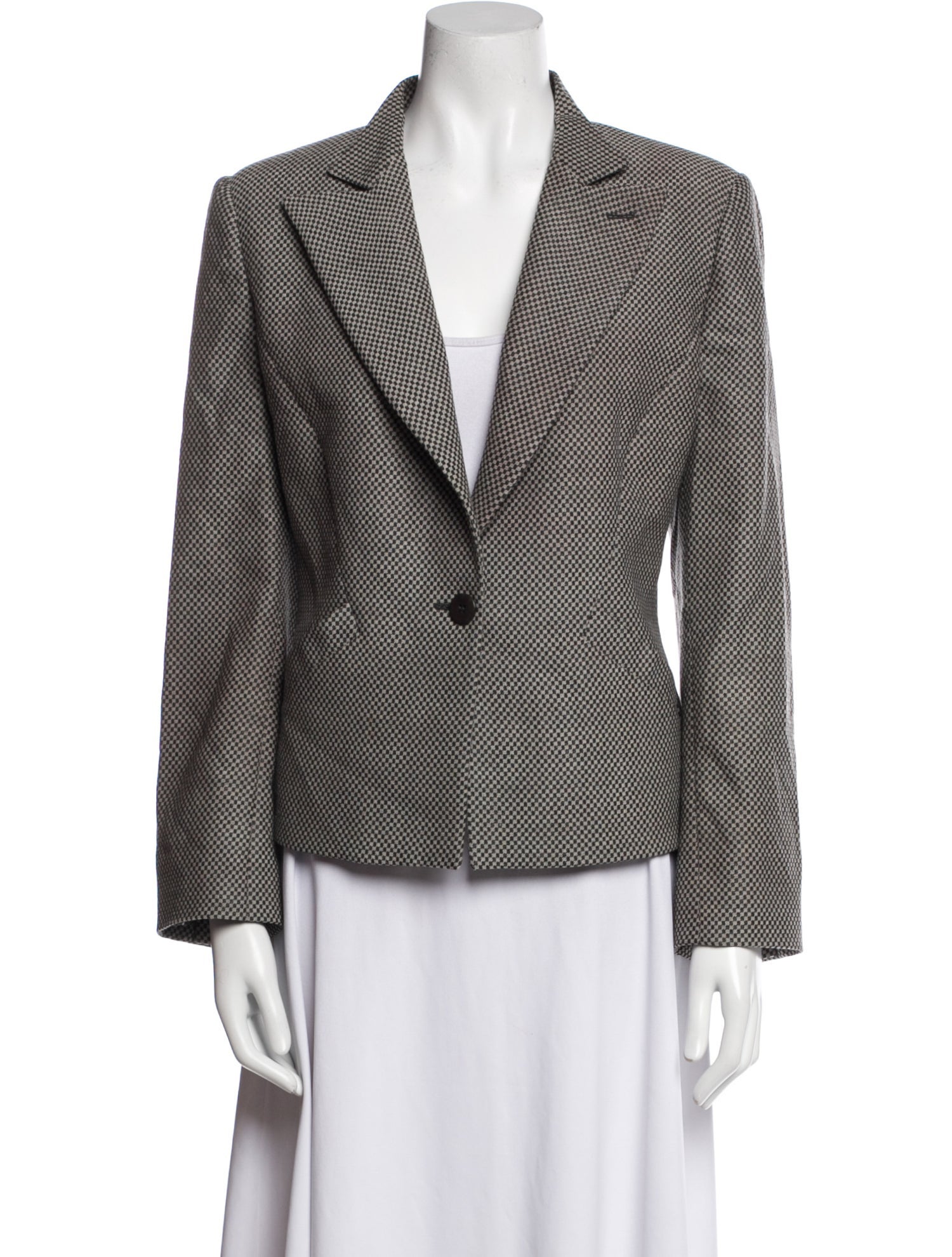 Armani Collezioni Plaid Print Blazer