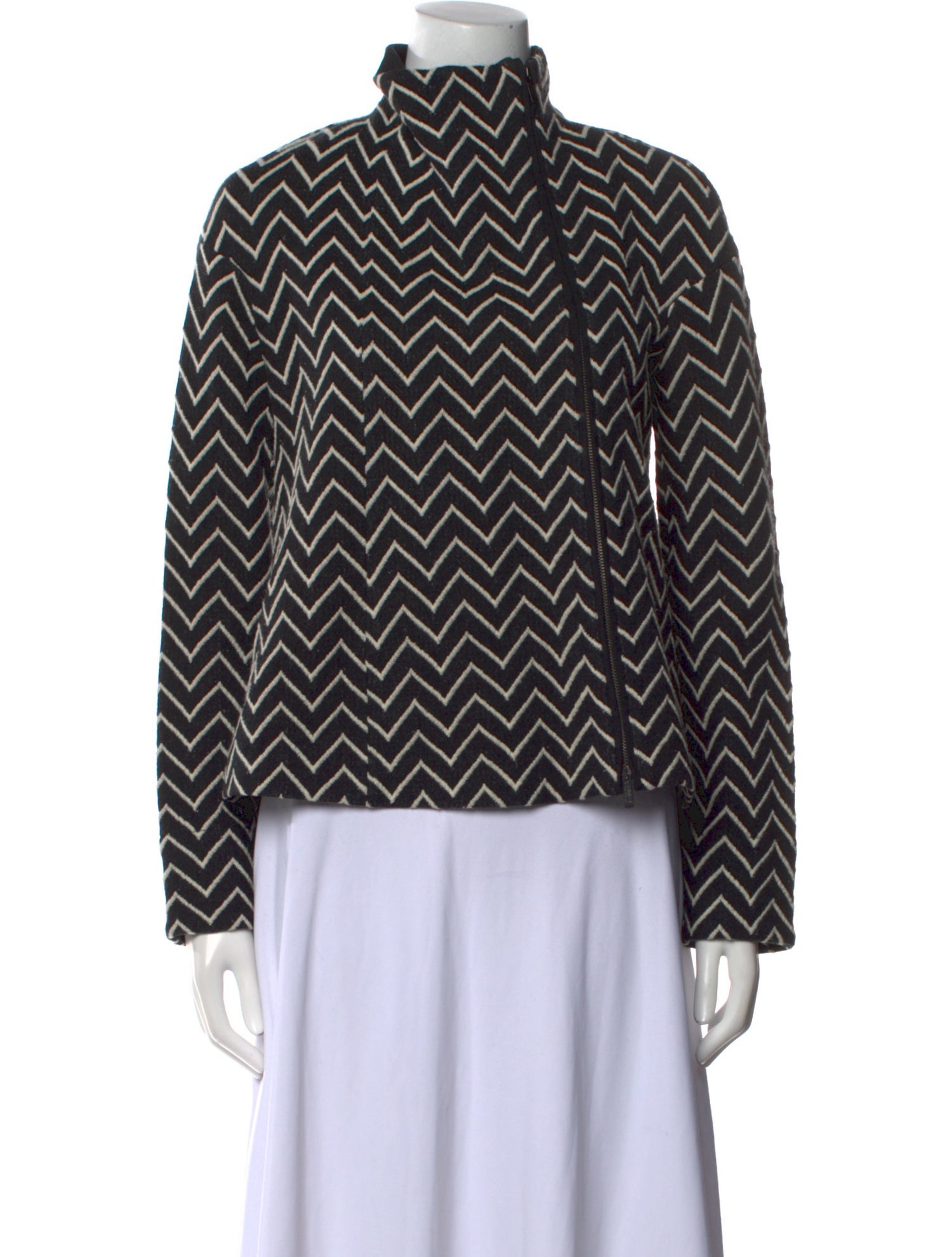 Armani Collezioni Printed Mock Neck Sweater