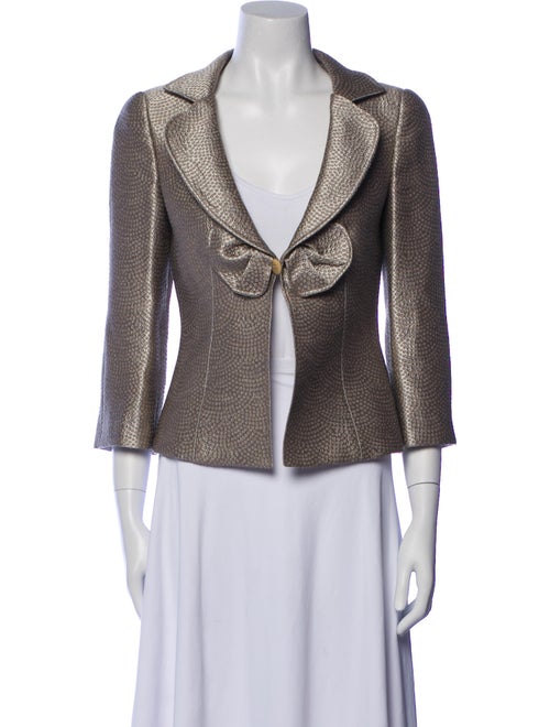 Armani Collezioni Virgin Wool Polka Dot Print Blazer