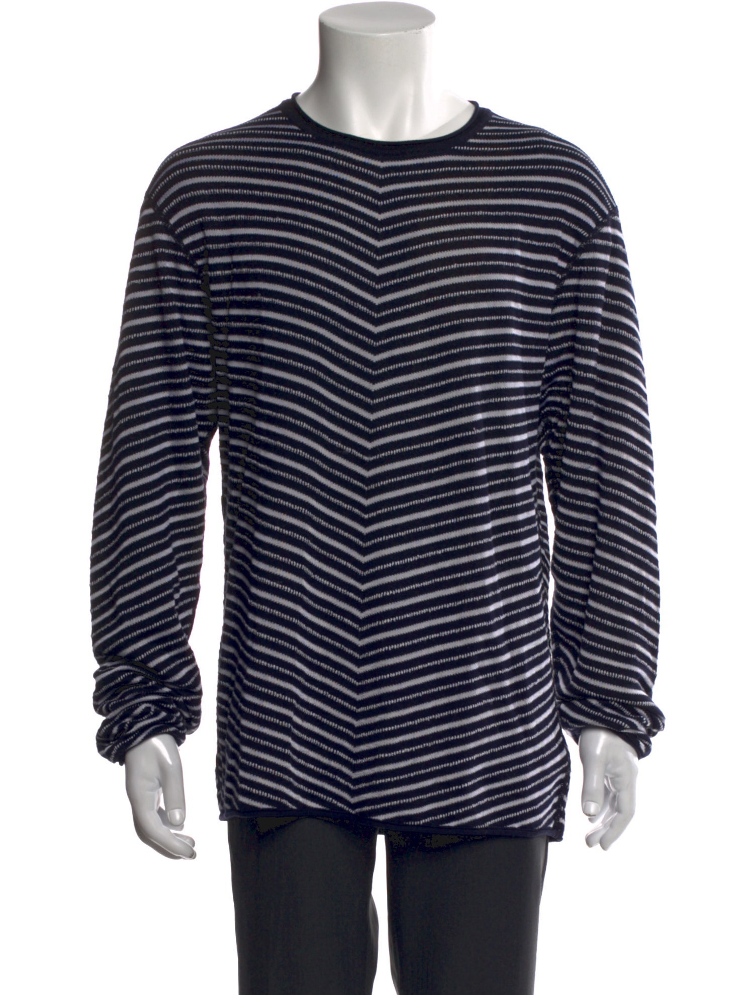 Armani Collezioni Striped Crew Neck Pullover