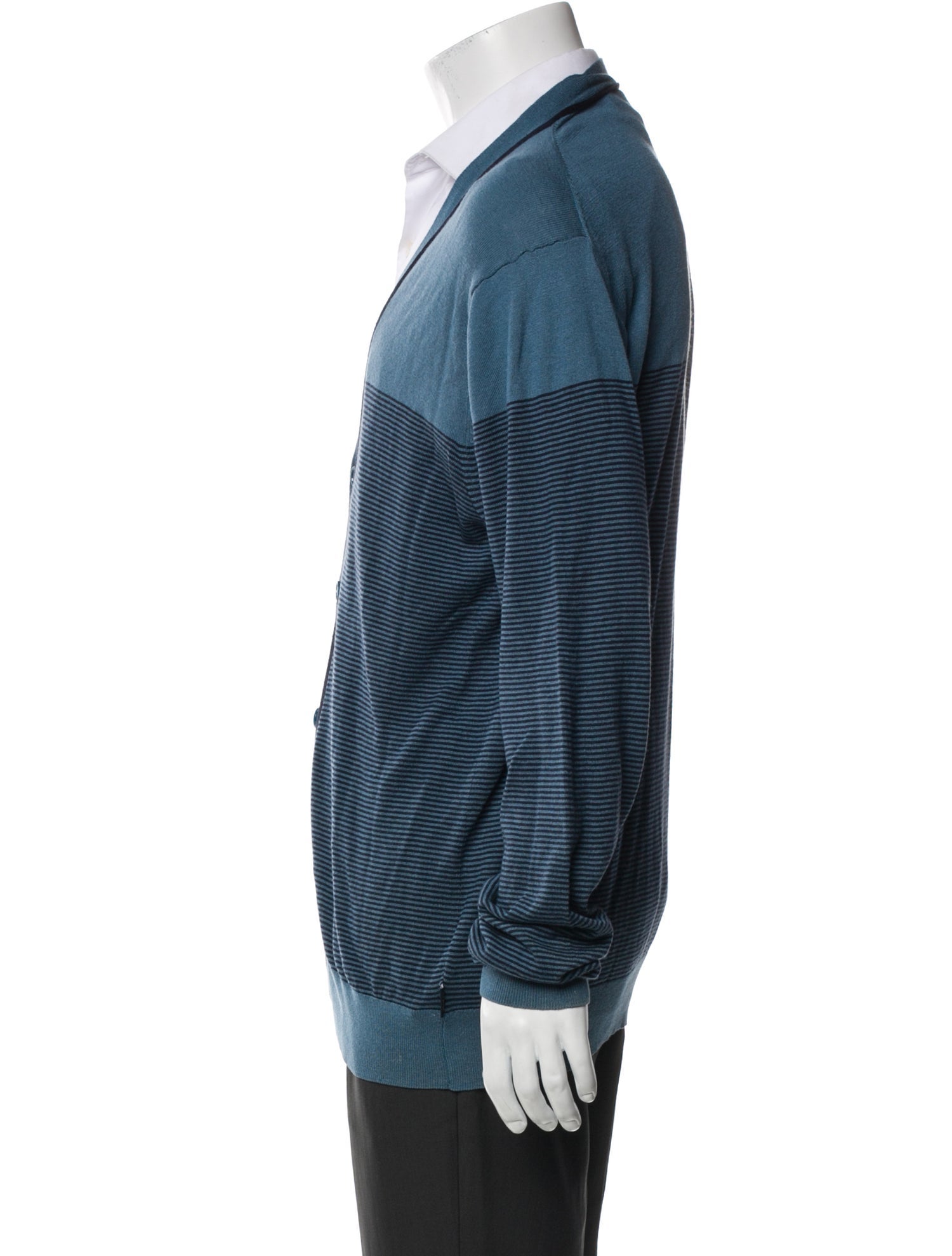 Armani Collezioni Silk Striped Cardigan