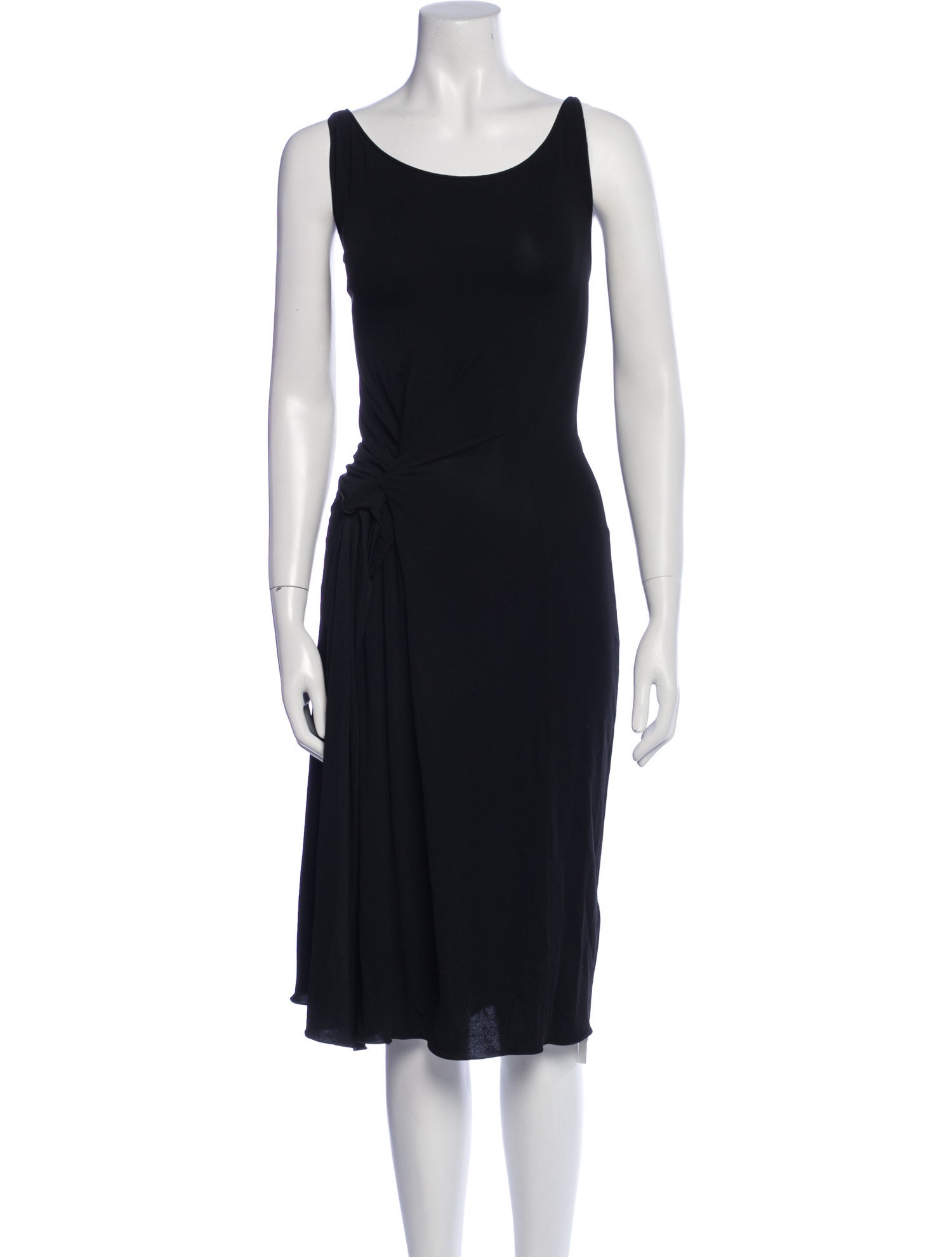 Armani Collezioni Scoop Neck Knee-Length Dress