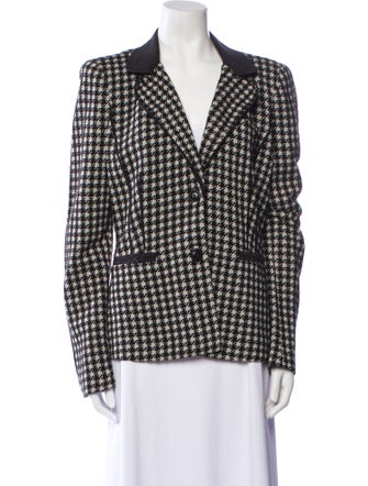 Armani Collezioni Wool Plaid Print Blazer