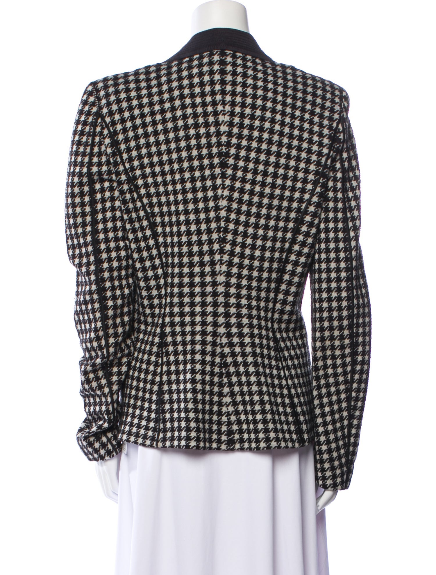 Armani Collezioni Wool Plaid Print Blazer