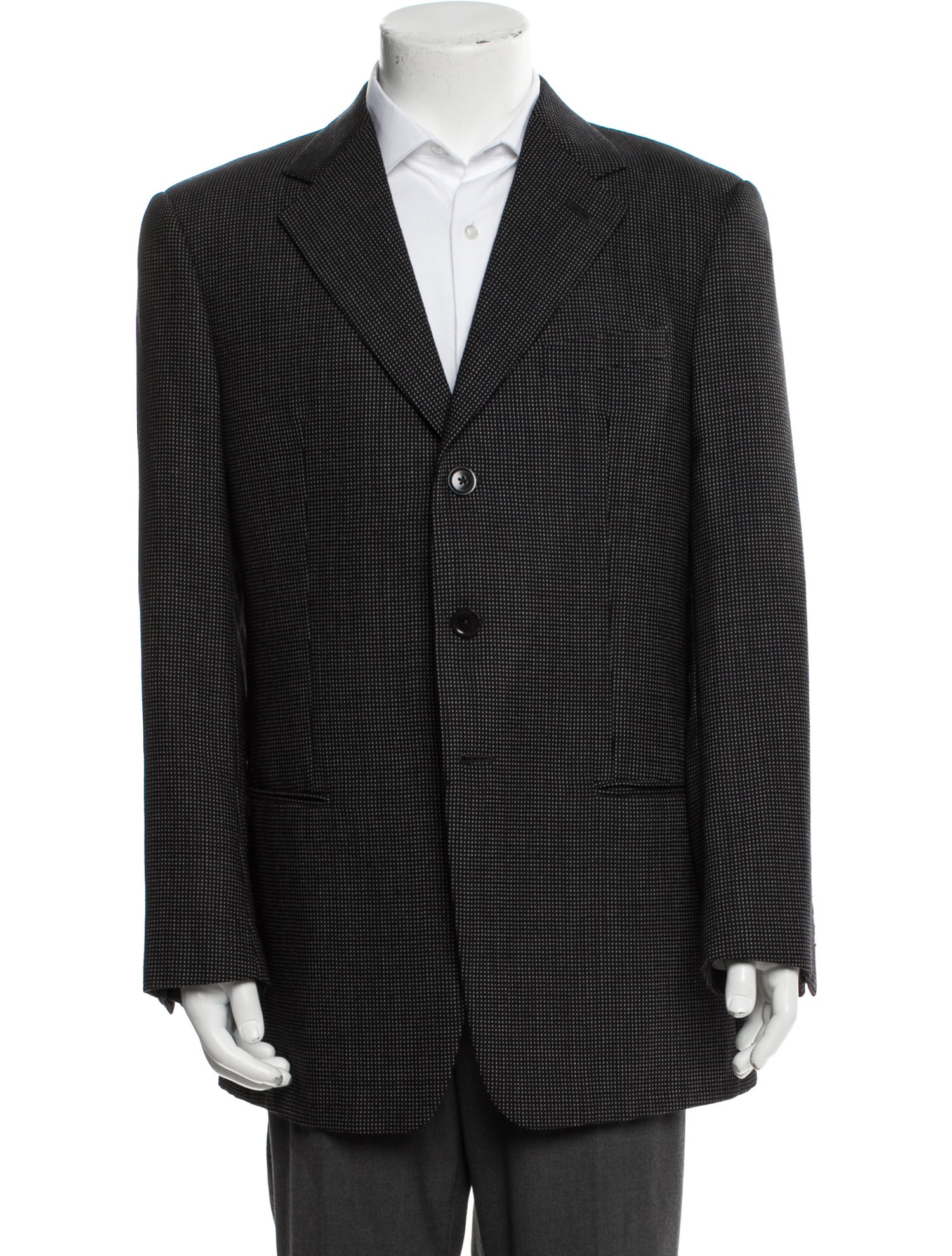 Armani Collezioni Wool Polka Dot Print Blazer