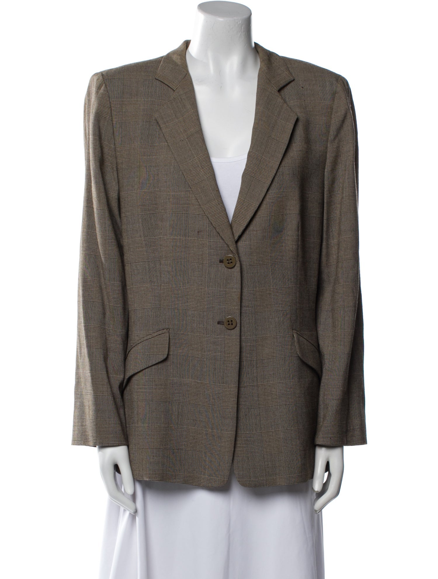 Armani Collezioni Plaid Print Blazer