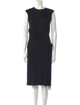 Armani Collezioni Crew Neck Midi Length Dress