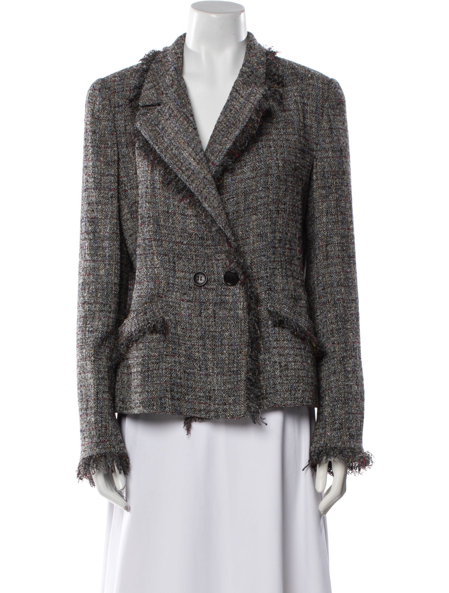 Armani Collezioni Virgin Wool Tweed Pattern Blazer