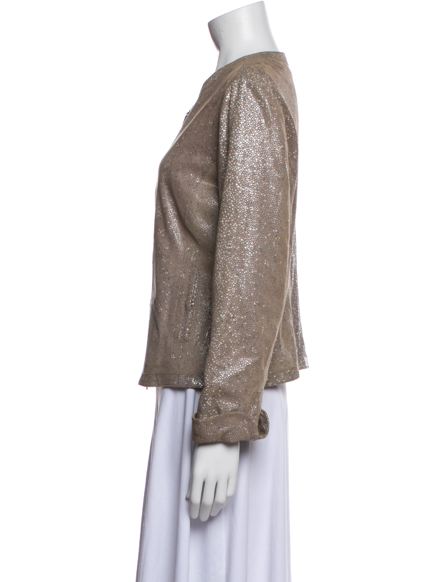 Armani Collezioni Leather Printed Evening Jacket