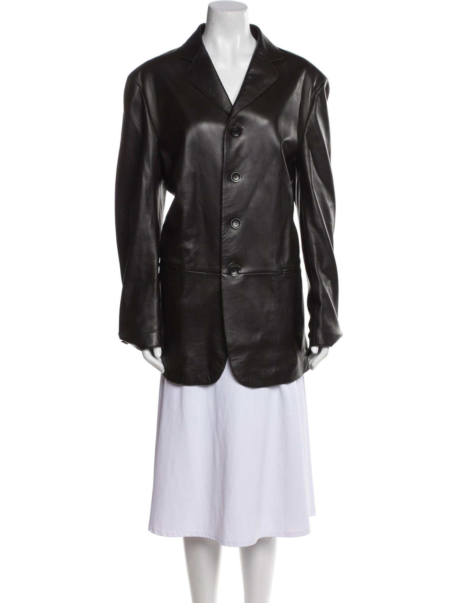 Armani Collezioni Leather Coat