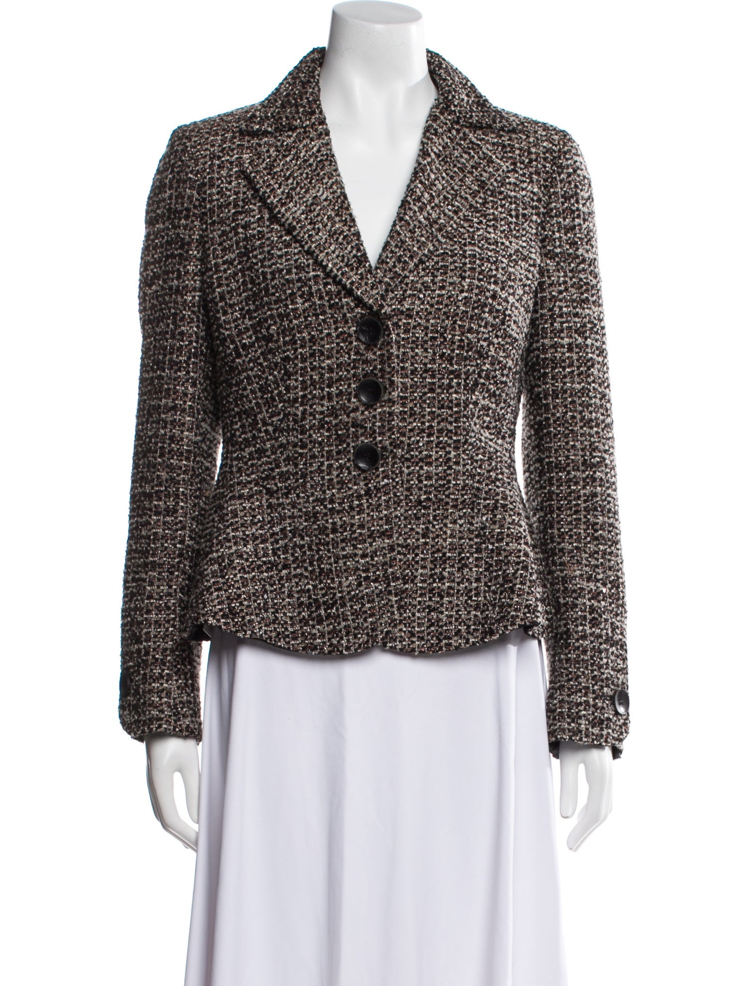 Armani Collezioni Tweed Pattern Blazer