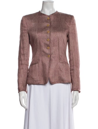 Armani Collezioni Virgin Wool Tweed Pattern Blazer