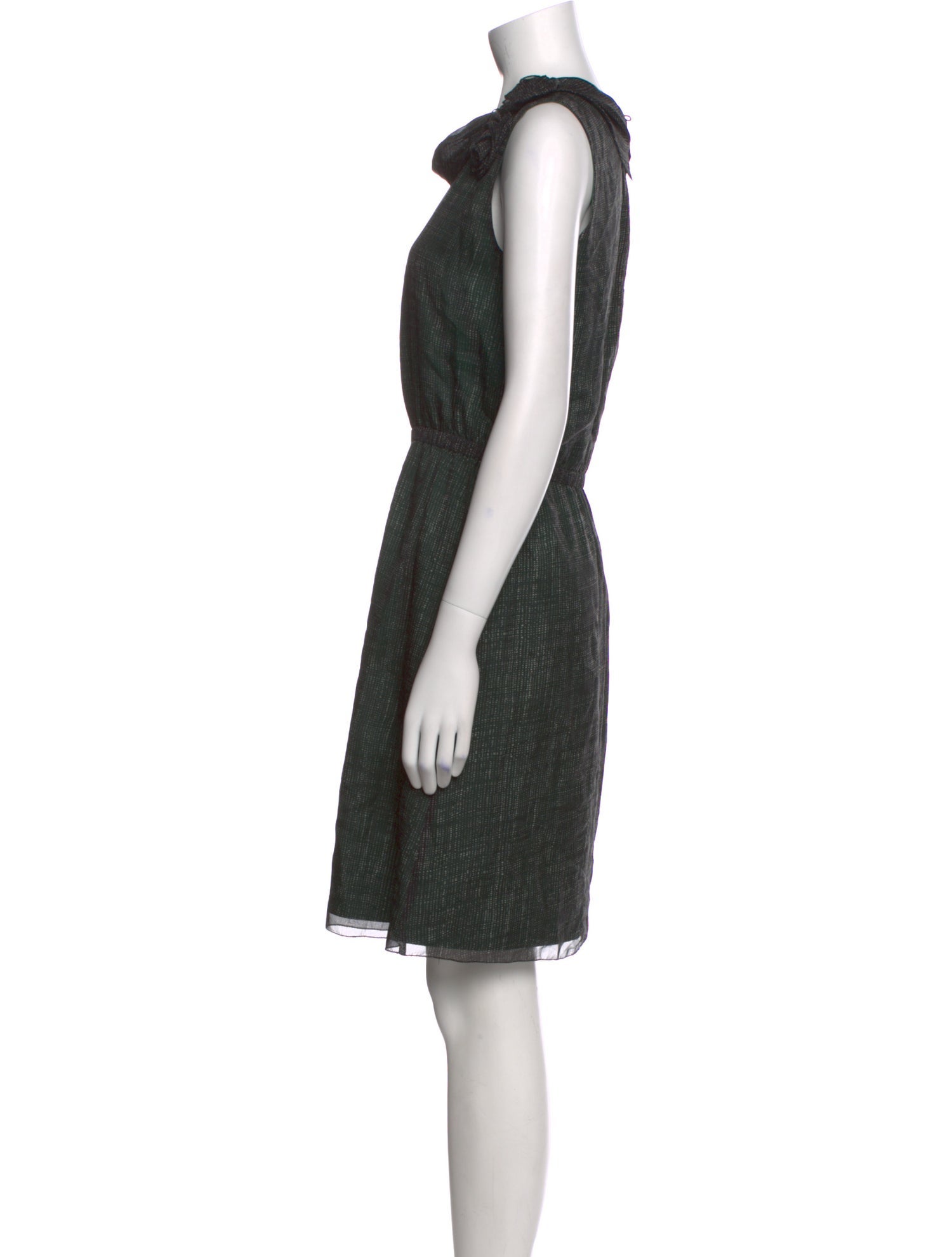 Armani Collezioni Plaid Print Knee-Length Dress