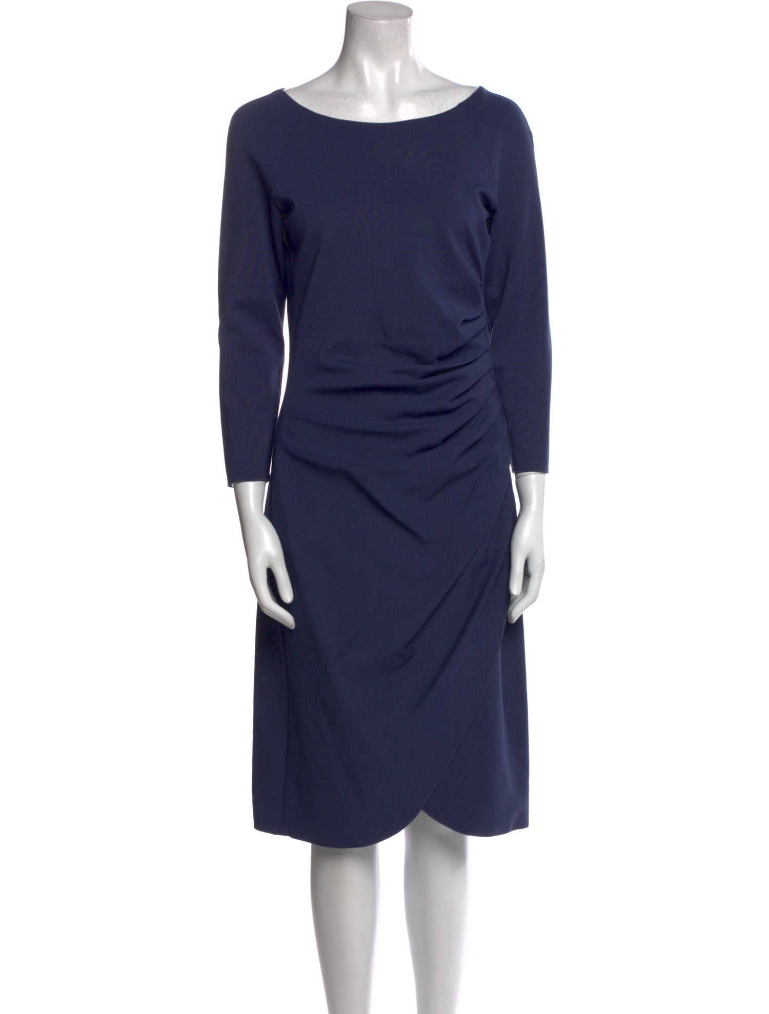 Armani Collezioni Bateau Neckline Knee-Length Dress