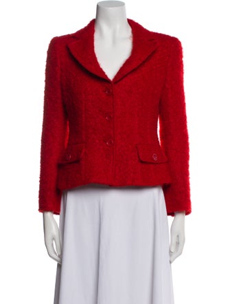 Armani Collezioni Mohair Tweed Pattern Blazer