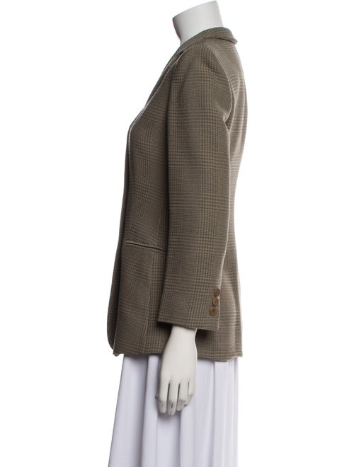 Armani Collezioni Virgin Wool Houndstooth Print Blazer