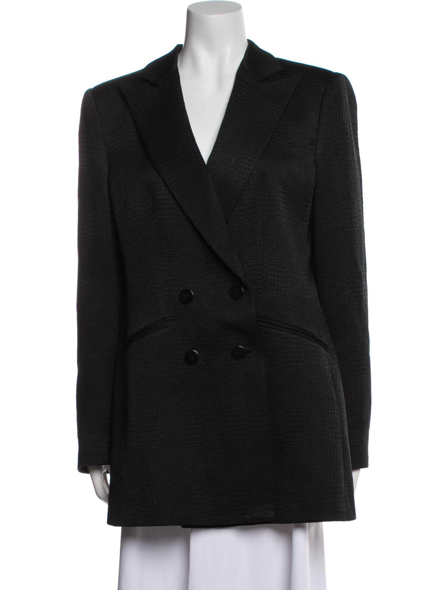 Armani Collezioni Wool Tweed Pattern Blazer