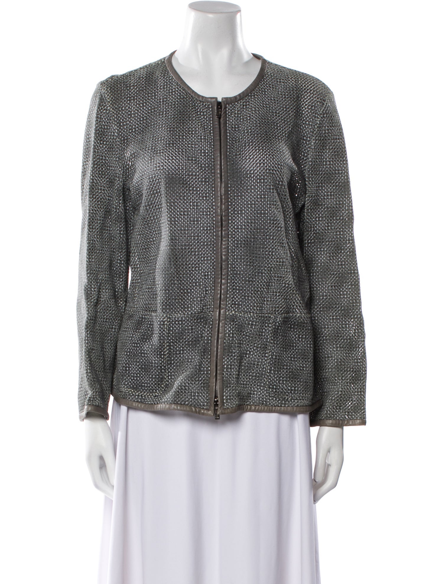 Armani Collezioni Lambskin Tweed Pattern Evening Jacket