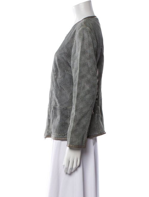 Armani Collezioni Lambskin Tweed Pattern Evening Jacket