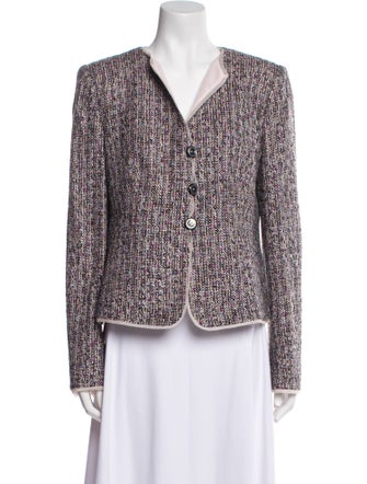 Armani Collezioni Virgin Wool Tweed Pattern Jacket
