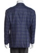Armani Collezioni Virgin Wool Plaid Print Blazer