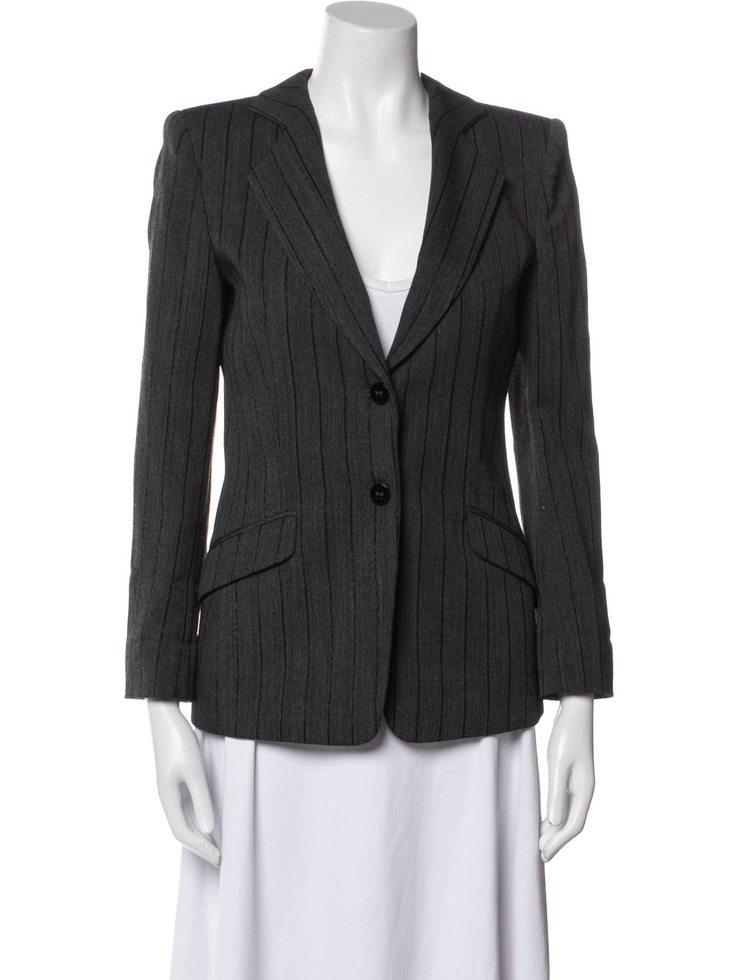 Armani Collezioni Virgin Wool Striped Blazer