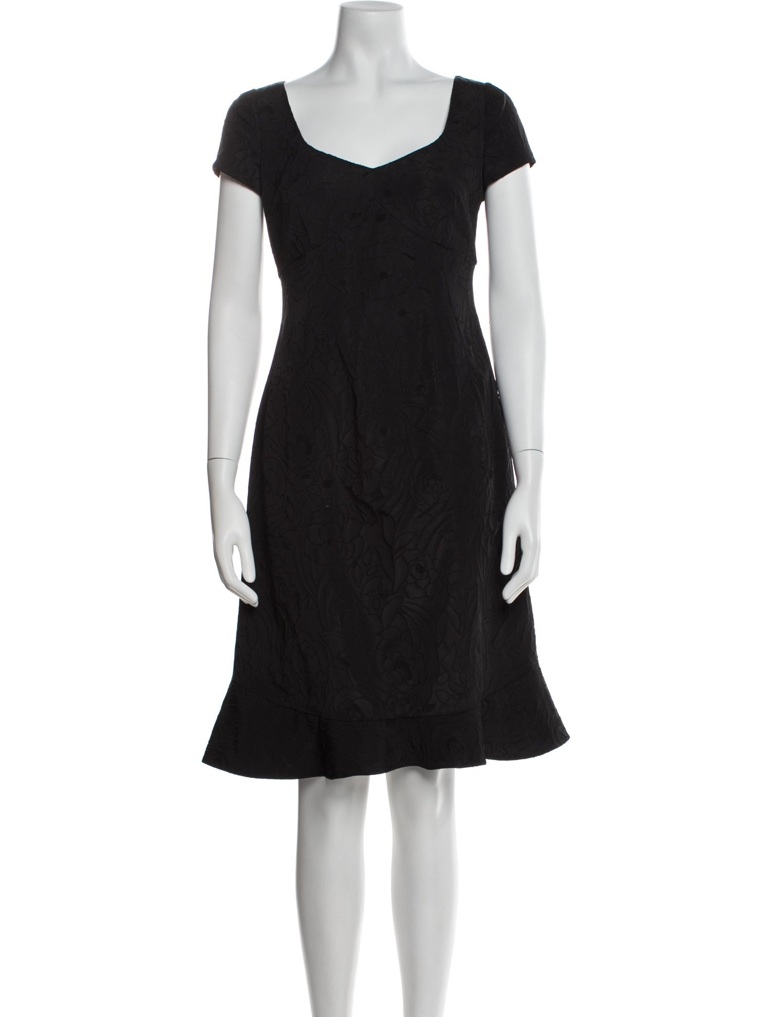 Armani Collezioni Square Neckline Knee-Length Dress