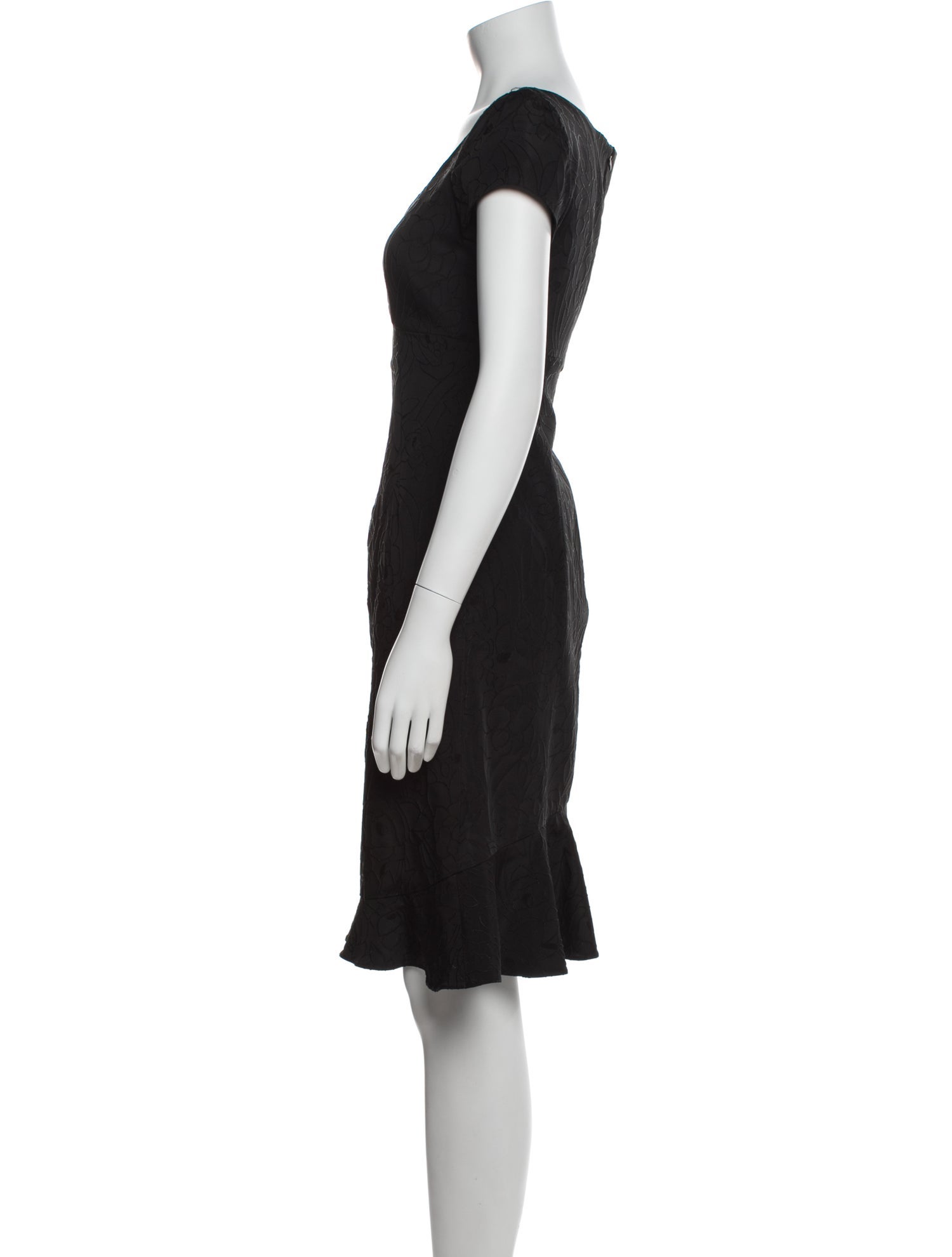 Armani Collezioni Square Neckline Knee-Length Dress
