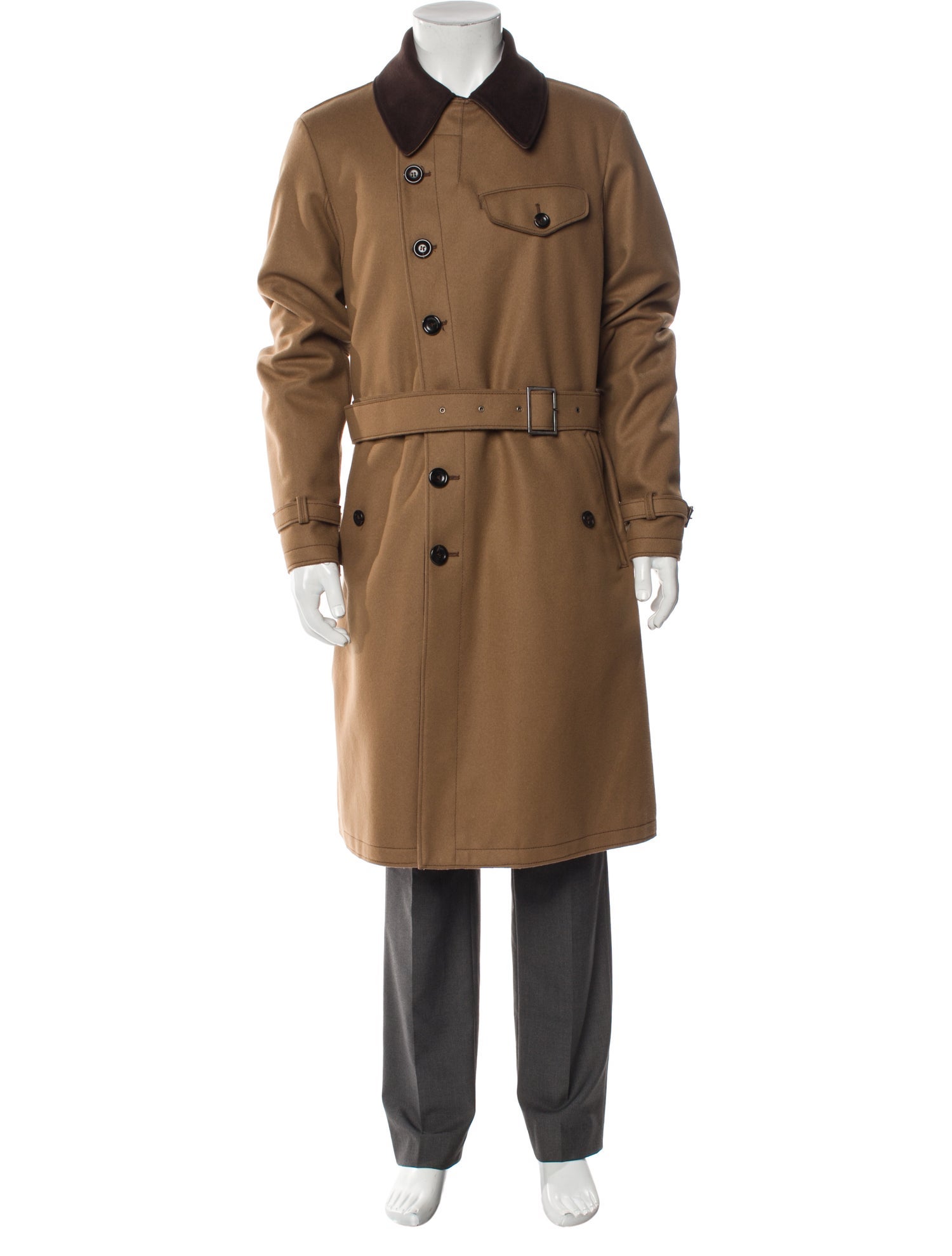 Armani Collezioni Virgin Wool Trench Coat