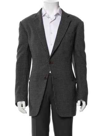 Armani Collezioni Wool Printed Blazer