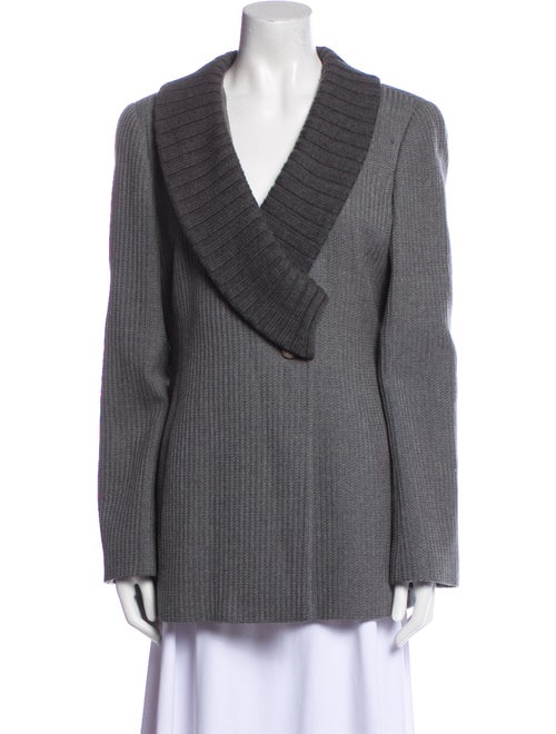 Armani Collezioni Wool Plaid Print Blazer