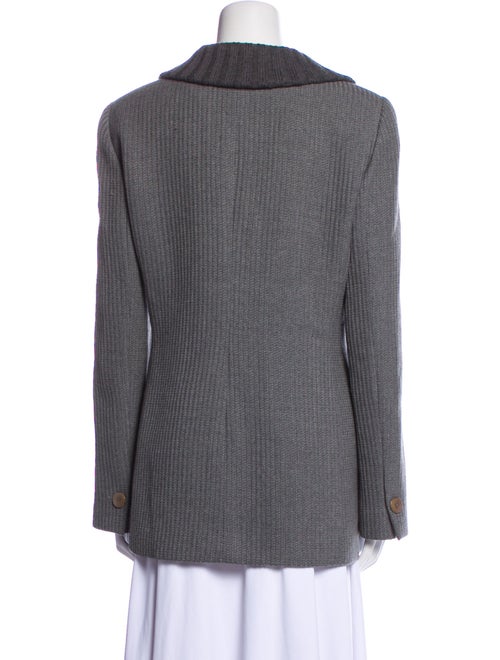 Armani Collezioni Wool Plaid Print Blazer