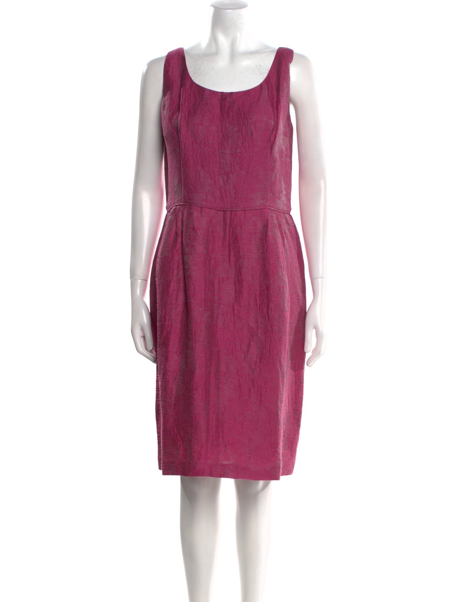 Armani Collezioni Scoop Neck Knee-Length Dress
